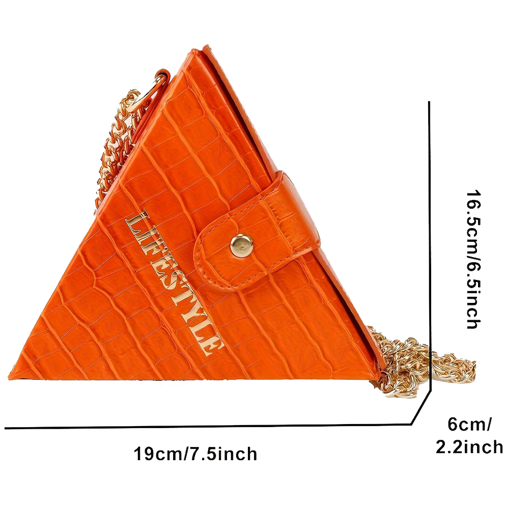 Gorfia Fashion Women's Bags PU Leather Triangle Handbag Casual Small Shoulder Bag Messenger Bag Chain Shoulder Strap Tote Bag