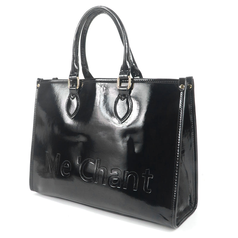 Gorfia black leather tote Bag
