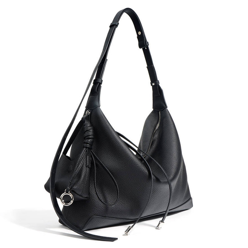 2025 new style niche simple large capacity commuter handbag genuine leather high-end feel fashionable underarm bag