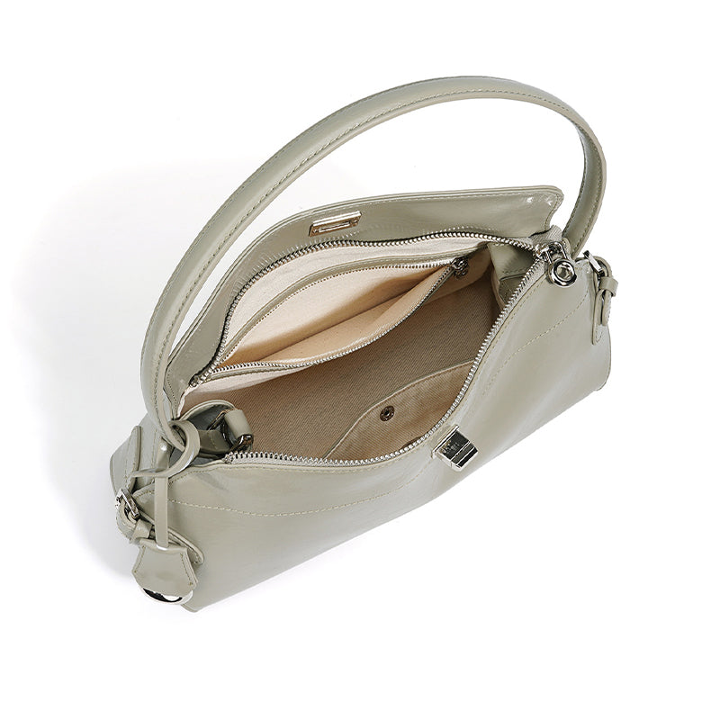 2025 Fashion Shoulder Bag, Luxury Women's Genuine Leather Crossbody Bag with Hardware Zipper, Lightweight Commuter Essential