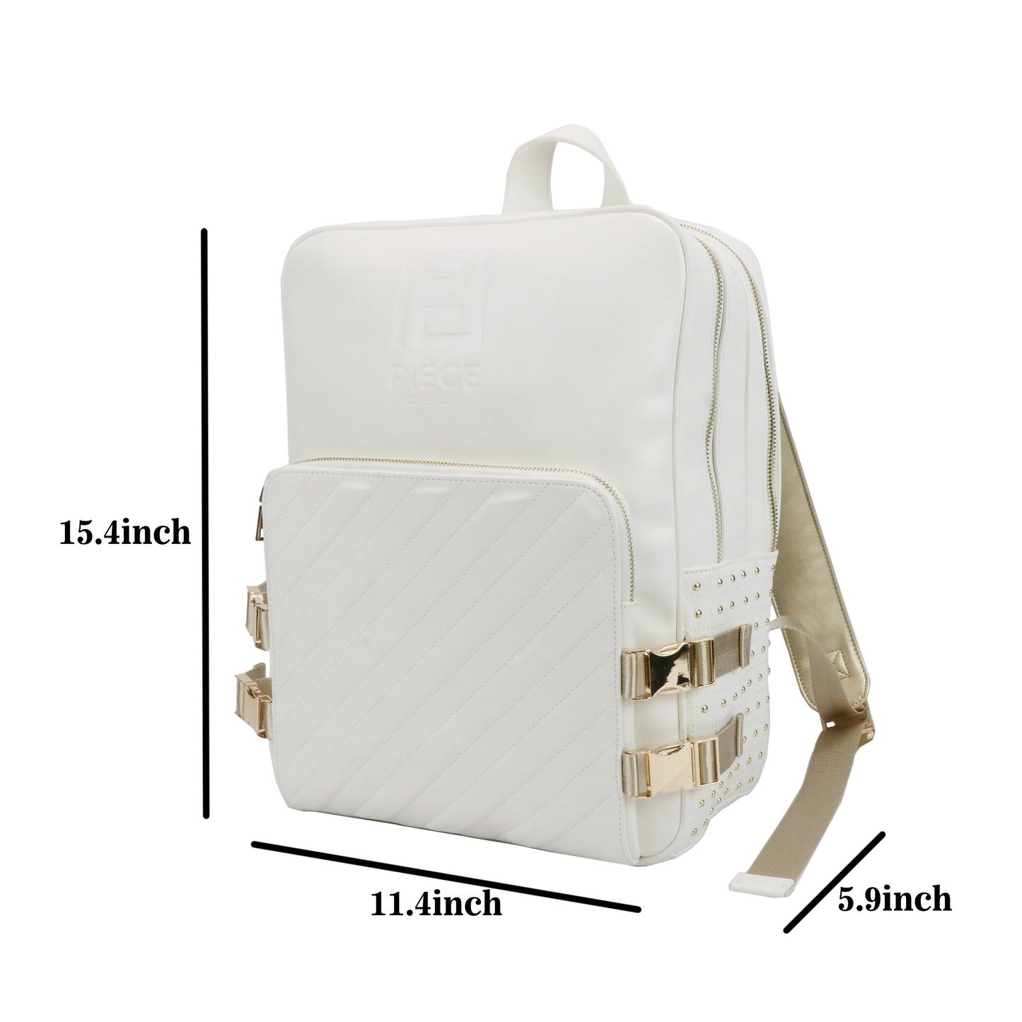 Gorfia Black Leather Ripple Backpack