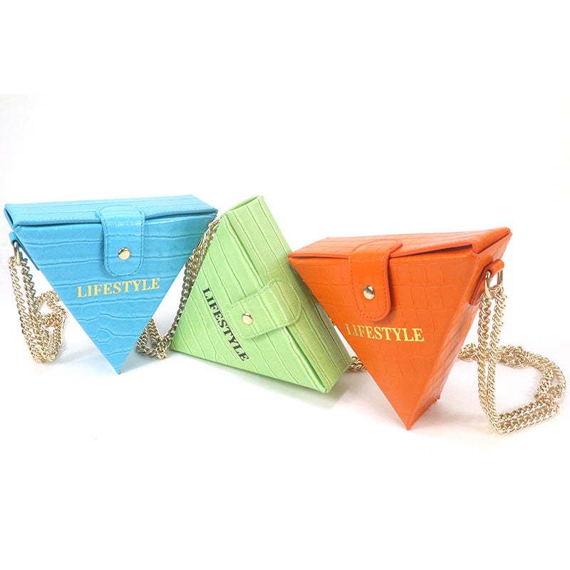 Gorfia Fashion Women's Bags PU Leather Triangle Handbag Casual Small Shoulder Bag Messenger Bag Chain Shoulder Strap Tote Bag