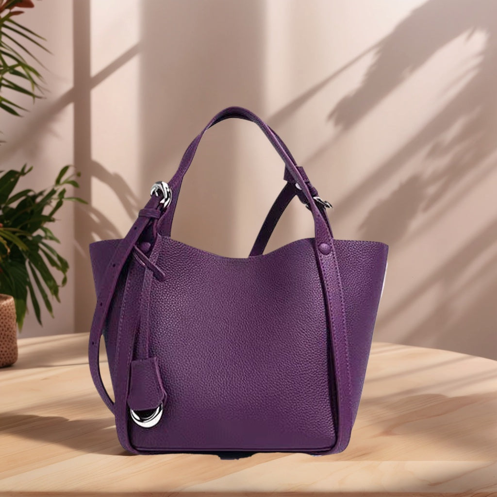 Luxury design women's bag high-grade first layer cowhide handbag genuine leather fashion shoulder bag casual work bucket bag