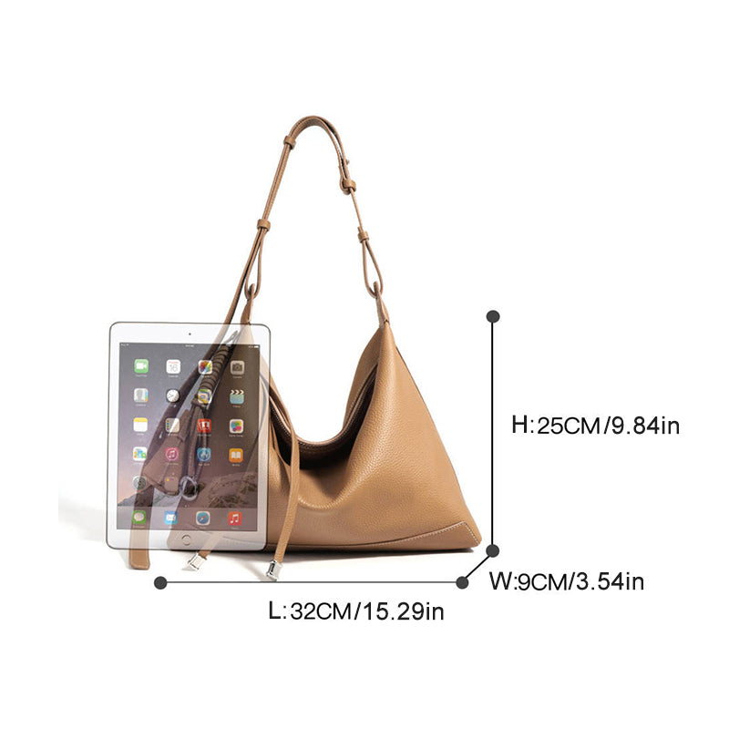 2025 new style niche simple large capacity commuter handbag genuine leather high-end feel fashionable underarm bag