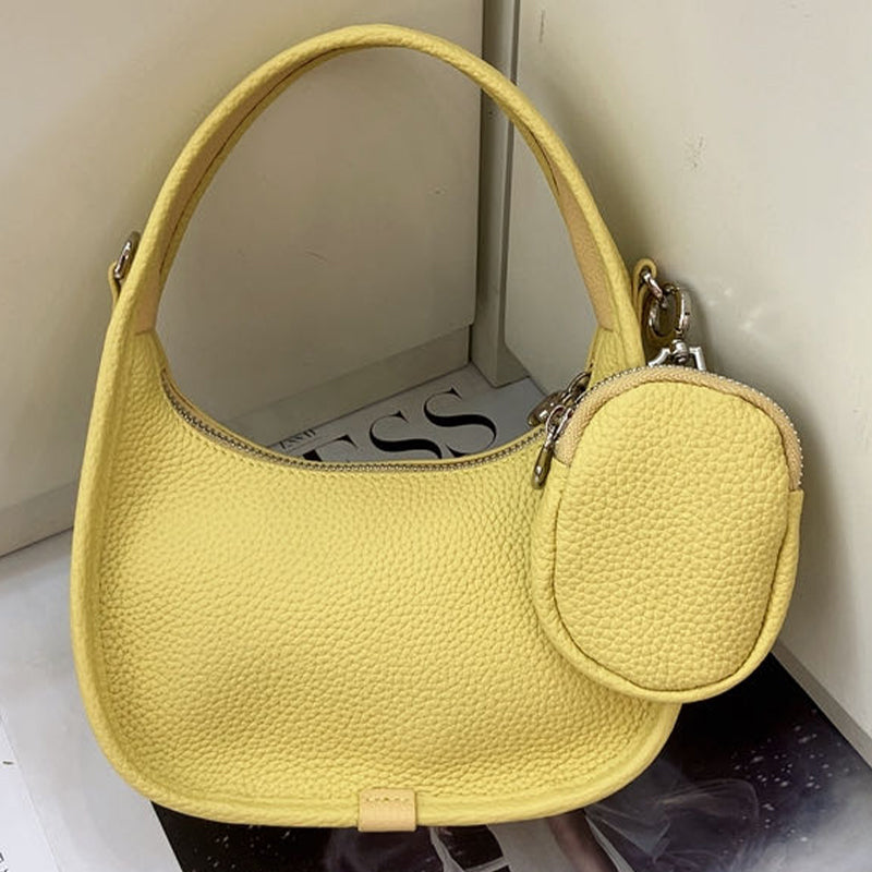 Women's mini shoulder bag, fashionable leather women's bag design armpit handbag, beautiful crescent shaped wallet