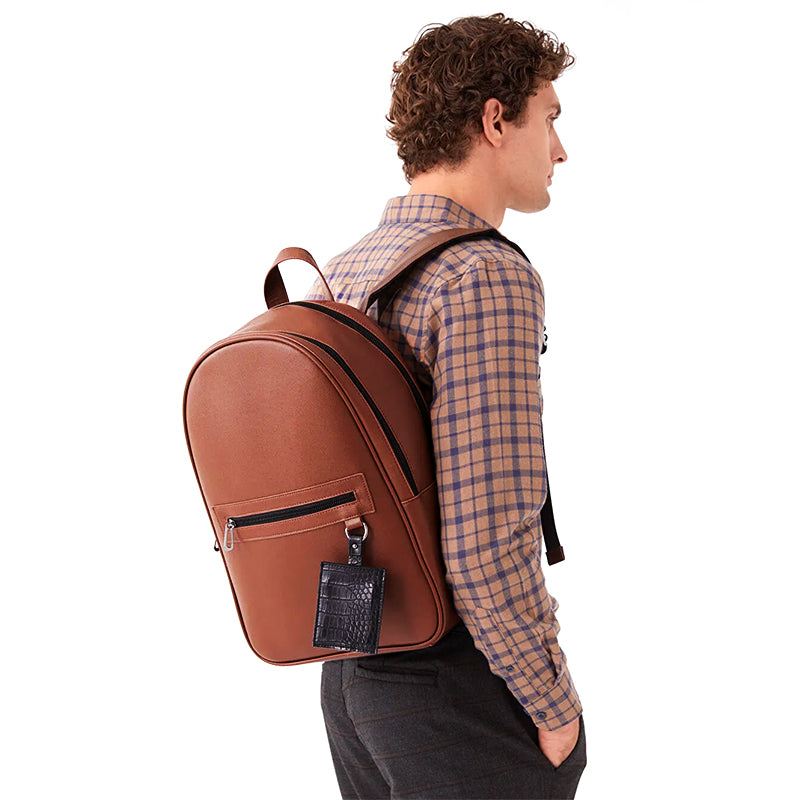 GORFIA large capacity PU leather backpack, men's retro brown backpack, women's multifunctional backpack, backpack Christmasgifts