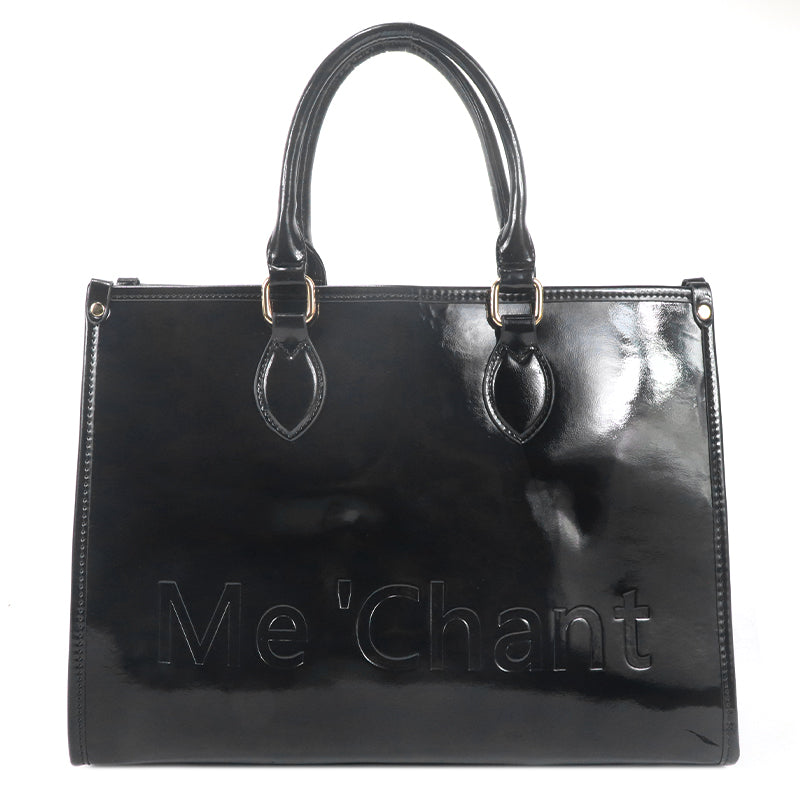 Gorfia black leather tote Bag
