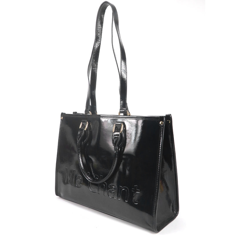 Gorfia black leather tote Bag