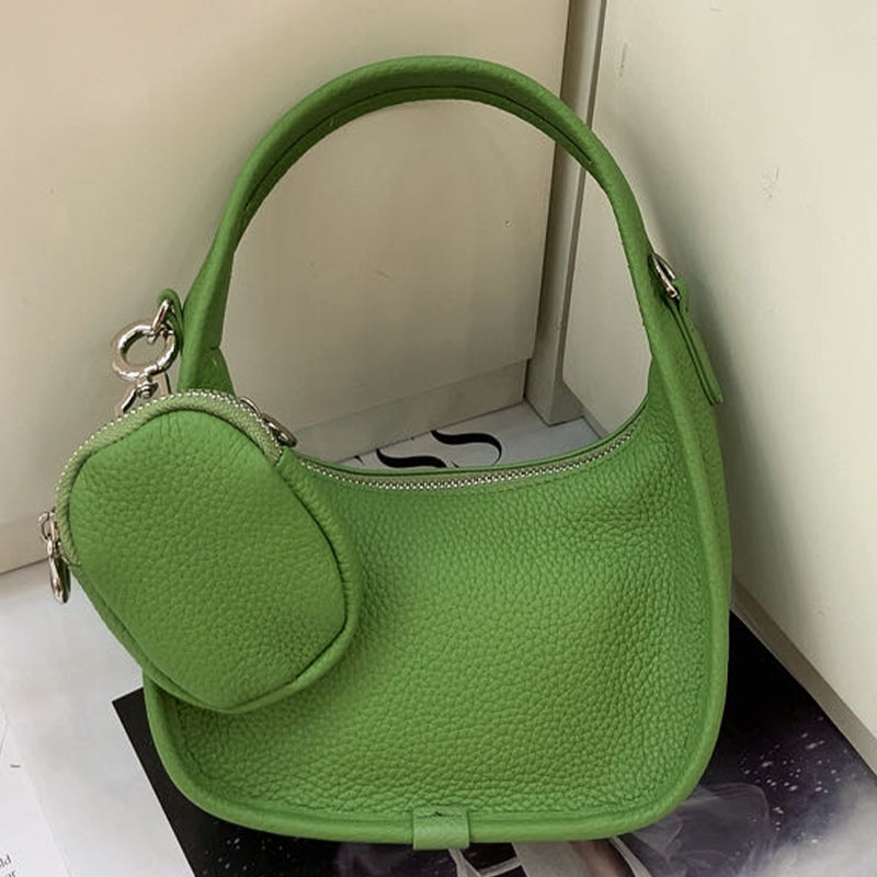Women's mini shoulder bag, fashionable leather women's bag design armpit handbag, beautiful crescent shaped wallet