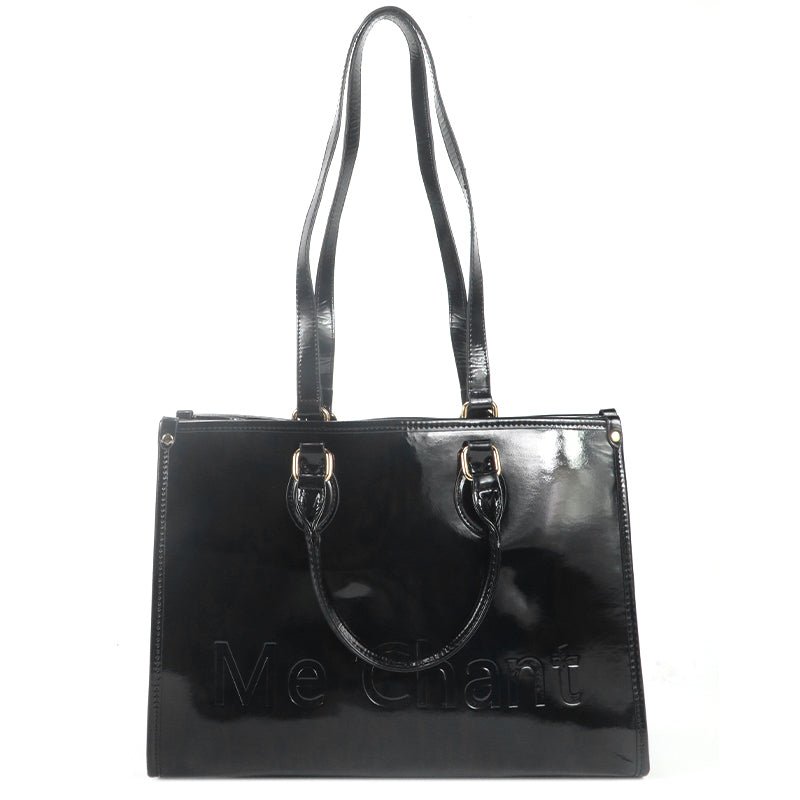 Gorfia black leather tote Bag