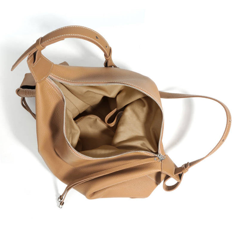 2025 new style niche simple large capacity commuter handbag genuine leather high-end feel fashionable underarm bag