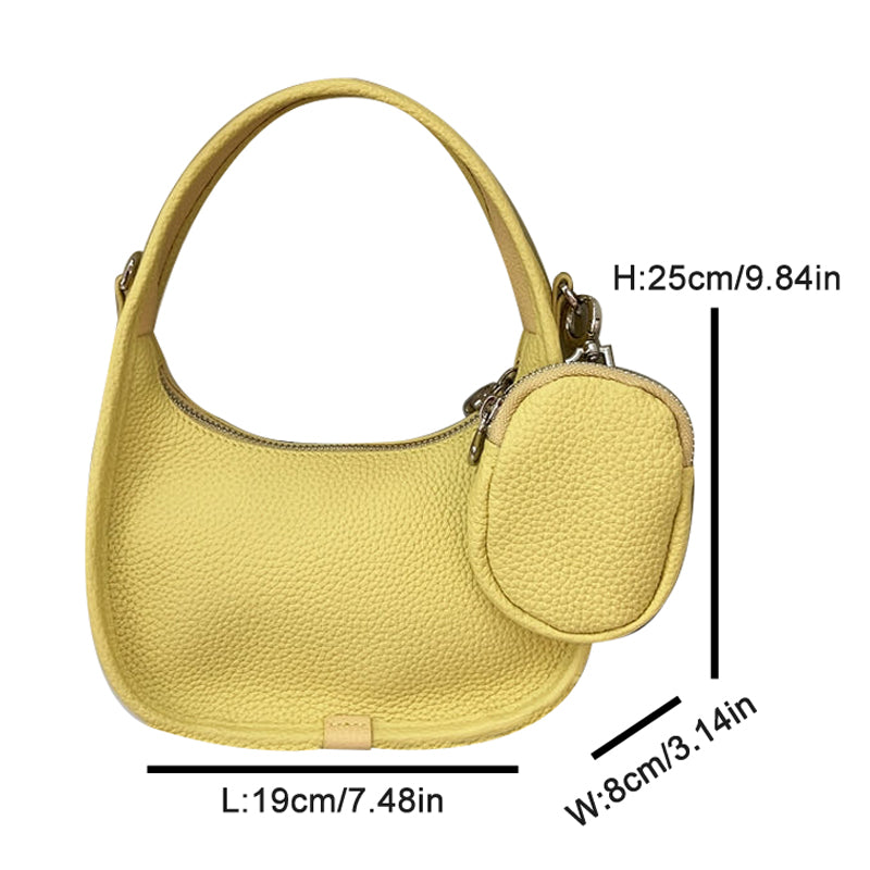 Women's mini shoulder bag, fashionable leather women's bag design armpit handbag, beautiful crescent shaped wallet