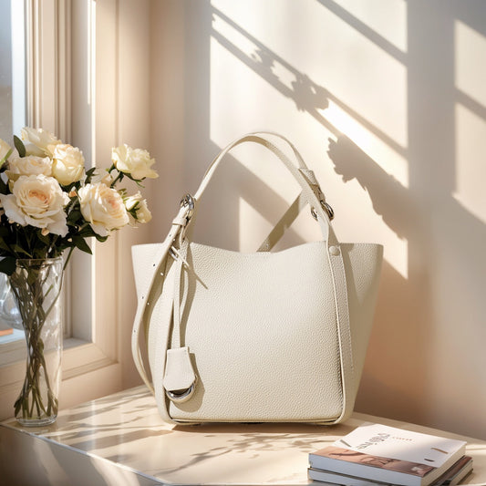 Luxury design women's bag high-grade first layer cowhide handbag genuine leather fashion shoulder bag casual work bucket bag