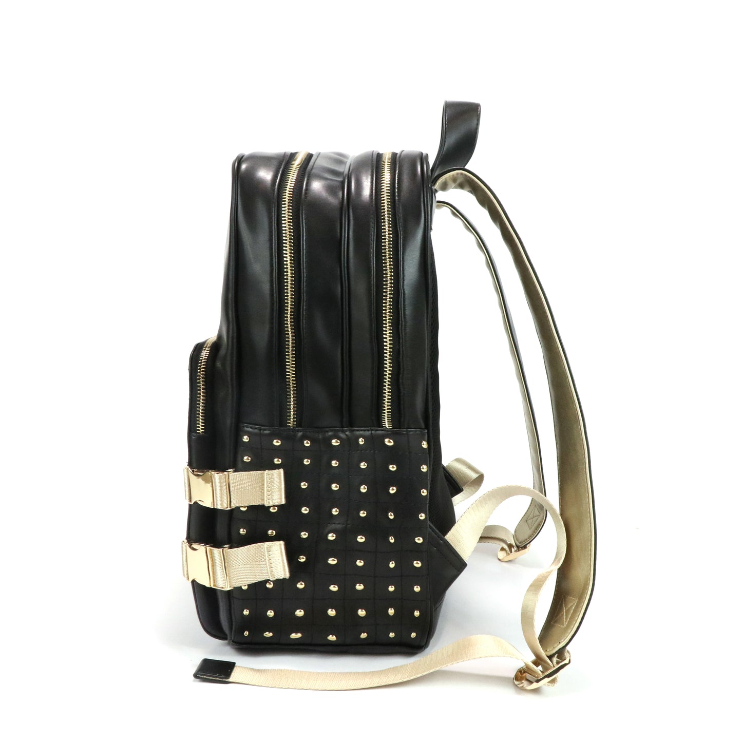 Gorfia Black Leather Ripple Backpack