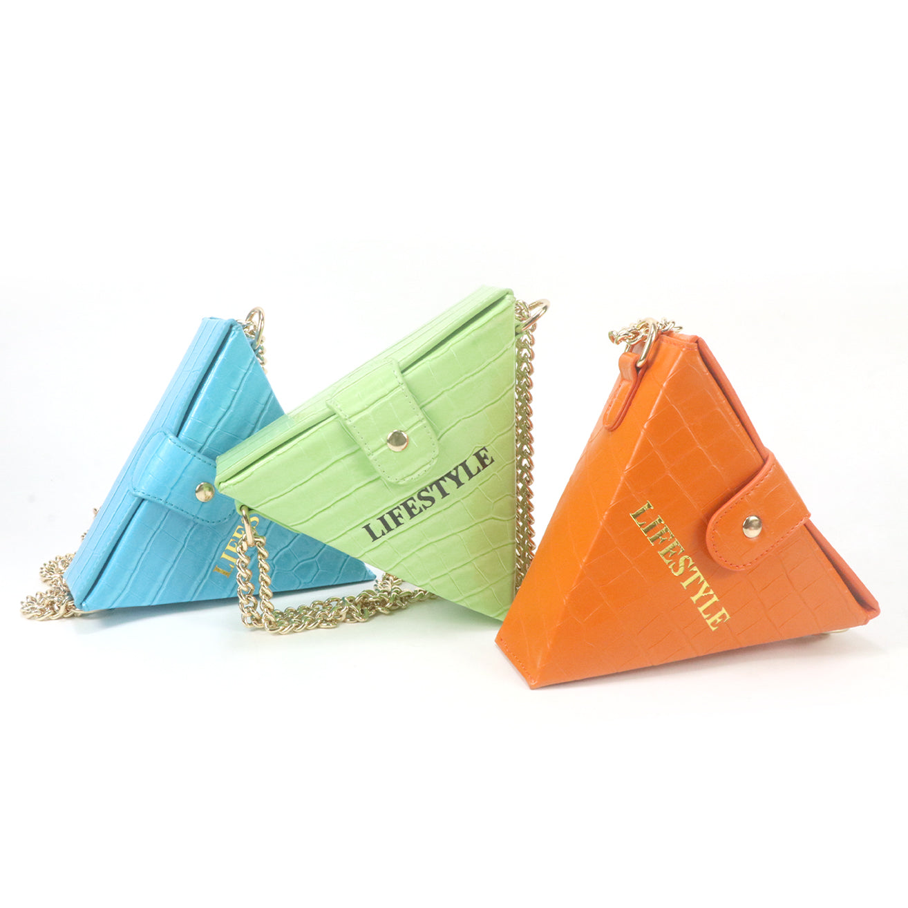 Gorfia Fashion Women's Bags PU Leather Triangle Handbag Casual Small Shoulder Bag Messenger Bag Chain Shoulder Strap Tote Bag